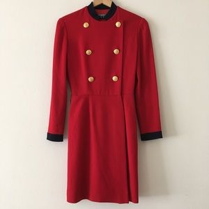 Linda Allard Ellen Tracy Red Wool Peacoat